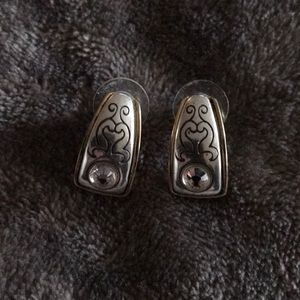 Brighton silver, gold and crystal earrings